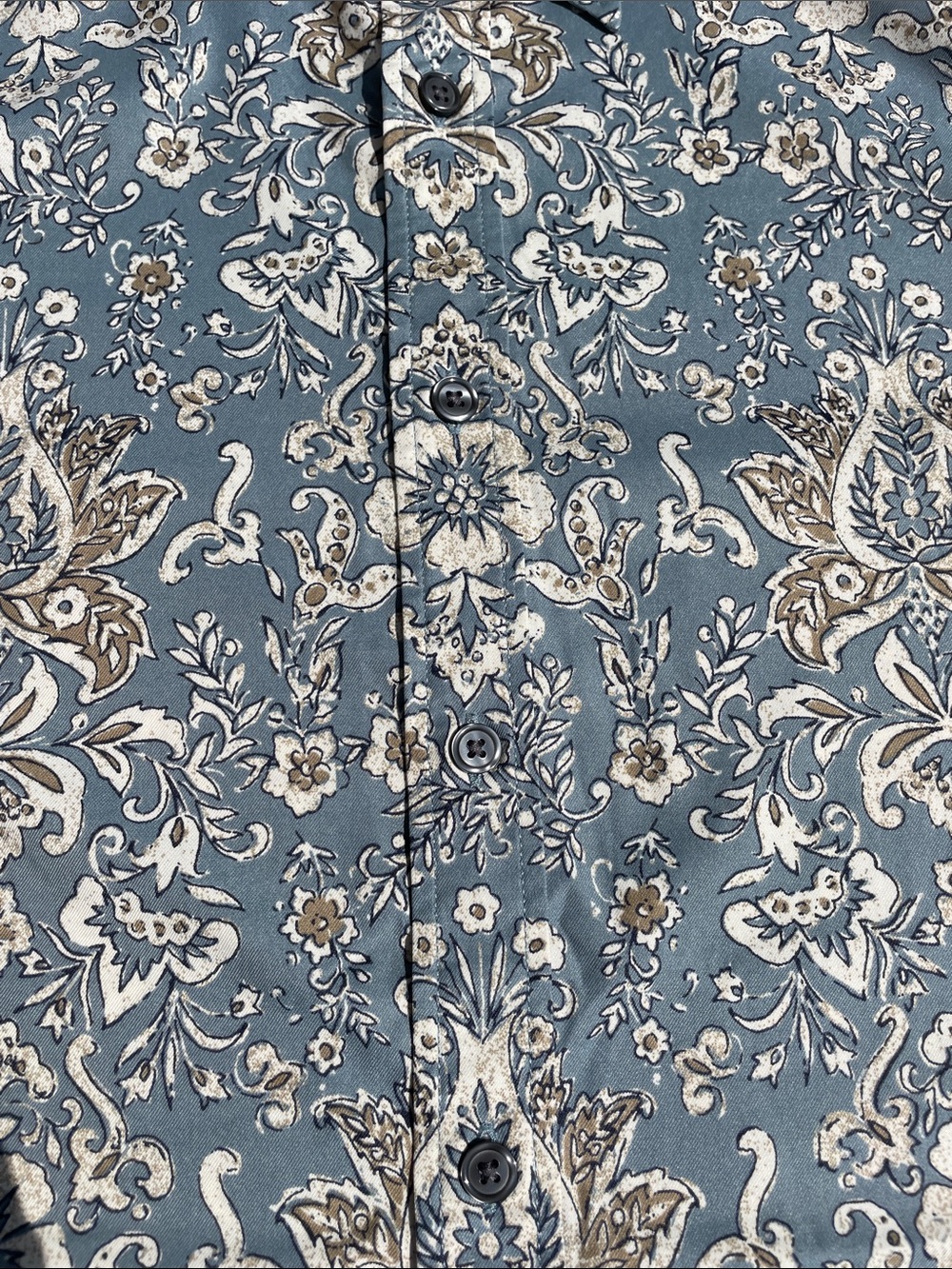 Abercrombie & Fitch Blue Paisley Short-Sleeve Button Down - Picture 3 of 6